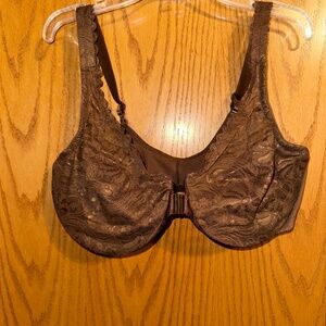 Glamorise Full-Figure Wonderwire Front-Close Stretch Lace Bra